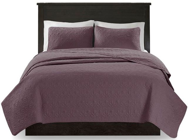 Olliix by Madison Park Purple King/California King Quebec Reversible Coverlet Set-0