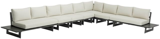 Meridian Furniture Maldives 7-Piece Cream/Gray Aluminum/Fabric Outdoor Modular Sectional-0
