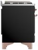 Ilve® Majestic III 48" Glossy Black Pro Style Dual Fuel Liquid Propane Range with Solid Door and Copper Trim-4