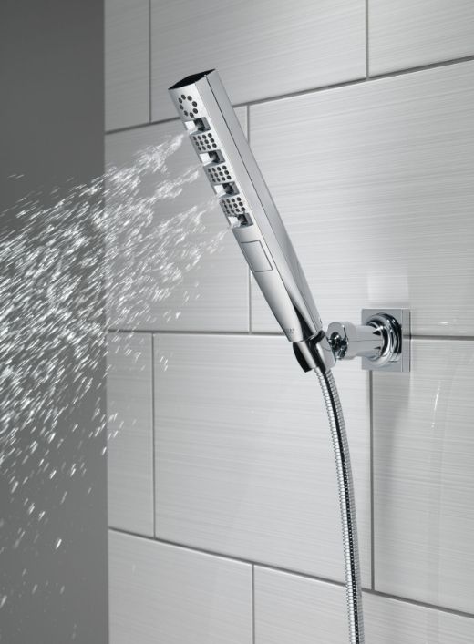 Delta Universal Showering Lumicoat® Chrome H2Okinetic® 4-Setting Wall Mount Hand Shower-2