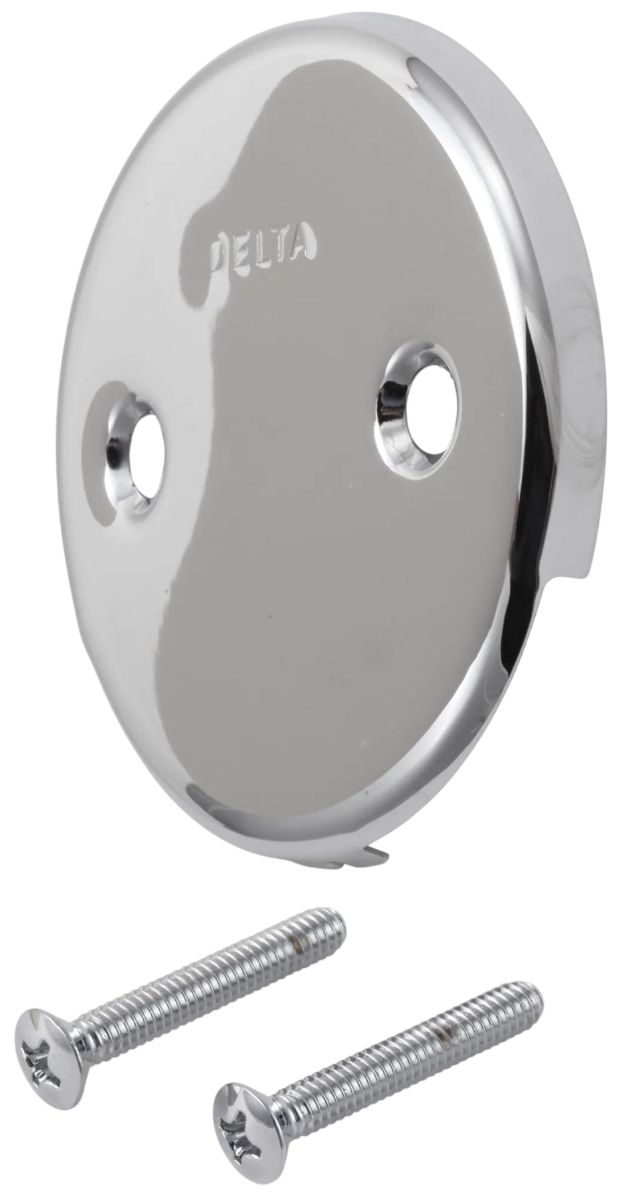 Delta Chrome Overflow Plate and Screws - No Trip Lever-0