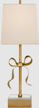 Visual Comfort Ellery Soft Brass Gros-Grain Bow Table Lamp-0