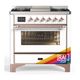 Ilve® Majestic III 36'' Custom Pro Style Dual Fuel Liquid Propane Range with Triple Glass Door and Copper Trim-0