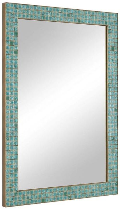 Uttermost® Coralie Antique Gold/Teal Tile Mirror-2