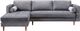 TOV Furniture Como Grey Velvet 2-Piece Left-Arm Facing Sofa Sectional and Chaise-1