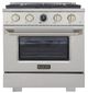 Kucht Professional KX Series 30" Stainless Steel Pro Style Propane Gas Dual Fuel Range with Kucht Horus Thermostat-1
