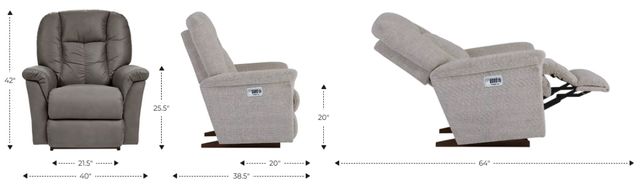 La-Z-Boy® Jasper Eclipse Power Rocking Recliner with Headrest and Lumbar-2