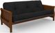 dhp furniture® Black Walnut Wood Futon with Arms-0