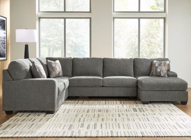 Signature Design by Ashley® Clarington 3-Piece Graystone Right Arm Facing Full Sleeper Sectional and Chaise-1