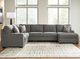 Signature Design by Ashley® Clarington 3-Piece Graystone Right Arm Facing Full Sleeper Sectional and Chaise-1