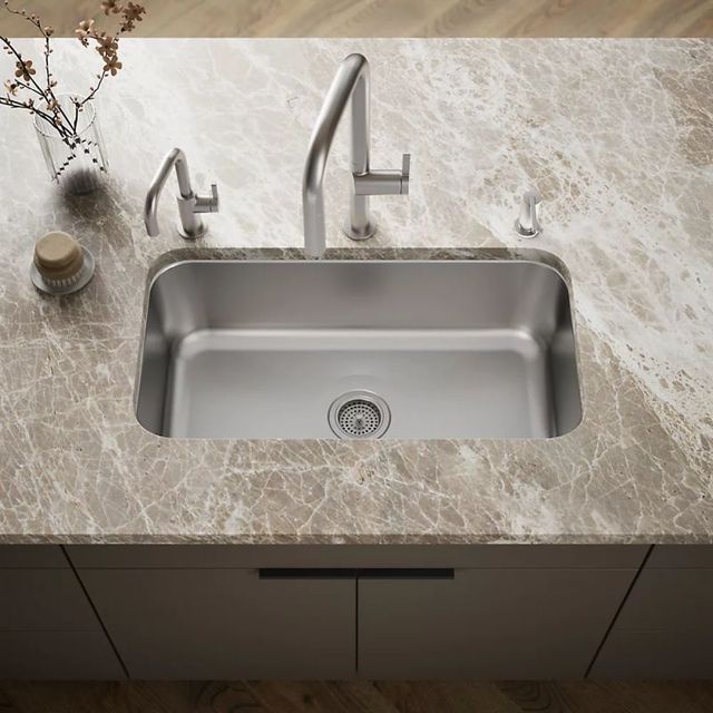 KOHLER® Undertone® Stainless Steel 31" Undermount Single-Bowl Kitchen Sink-1