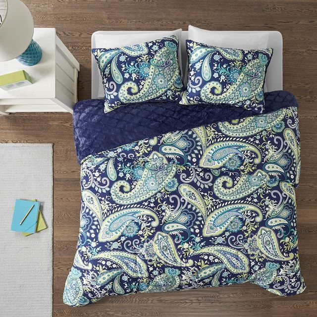Olliix by Intelligent Design Melissa Purple Twin Reversible Comforter Mini Set-2
