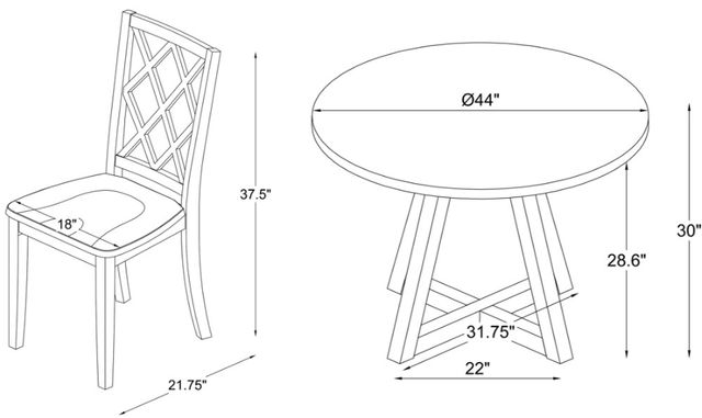 Powell® Maui 5-Piece White Dining Set-2
