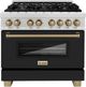 ZLINE Autograph Edition 36" Satin Stainless Steel Pro Style Dual Fuel Range with Black Matte Door-0
