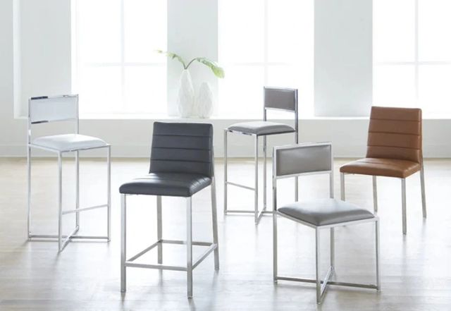 Modus Furniture Amalfi Chrome/Taupe X-Base Bar Stool-1
