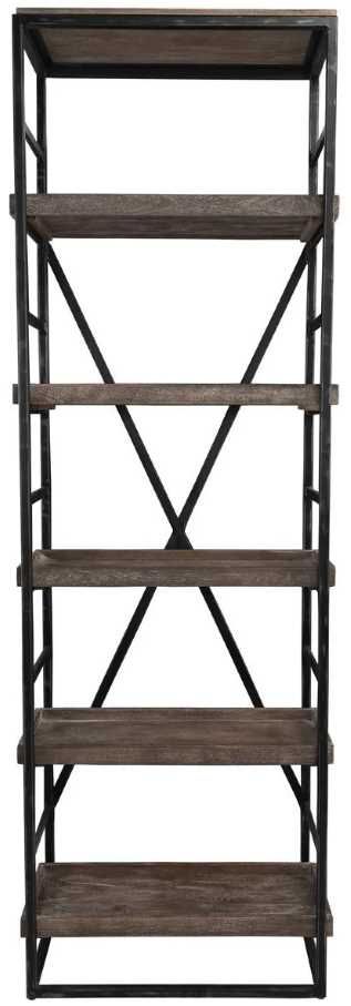 Classic Home Evan Black/Olive Brown Single Bookshelf-2