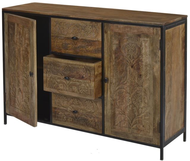 Jaipur Furniture Jacobean Iron Brown Chest-1
