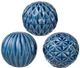 A & B Home 3-Piece Blue Patterned Marbleized Ball Accents Set-0