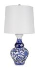 A & B Home Blue/White 14" Ceramic Vase Lamp-0