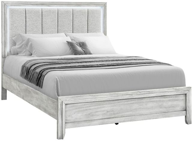 Global Furniture USA Elsie 5-Piece Gray Queen Upholstered Panel Bedroom Set-2
