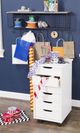 Linon Rudy White Rolling Storage Cart-1