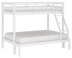 HH2 Home Campbell White Twin Over Full Bunk Bed with Ladder