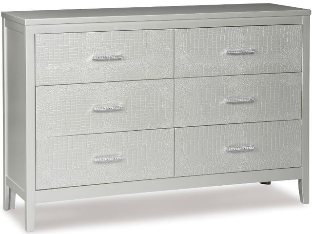 Signature Design by Ashley® Olivet 2-Piece Silver Twin Panel Bed Set-2