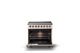 Viking® 5 Series 36" Blush Pro Style Induction Range with Brushed Brass Trim-1
