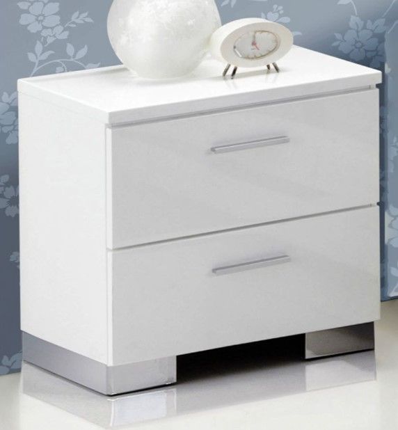 ACME Furniture Lorimar Chrome/White Nightstand-1
