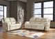 Signature Design by Ashley® Rackingburg 2-Piece Cream Living Room Set with Reclining Sofa-3