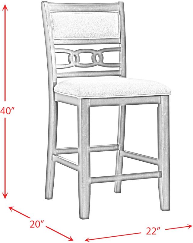 Elements International Black/Gray Counter Side Chair-2