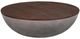 Armen Living Melody Brown Round Coffee Table with Gray Base-0