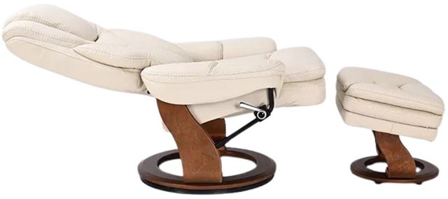 BenchMaster High Line Hana Ivory Chair and Ottoman Set-2