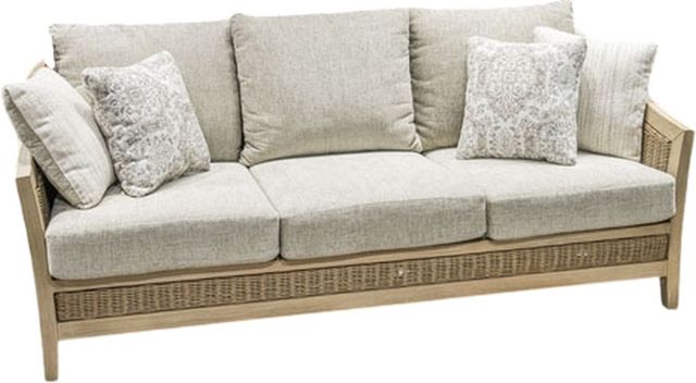 Signature Design by Ashley® Alden Peak Beige/Light Gray Fabric/Wicker/Wood Outdoor Sofa-0