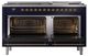 Ilve® Nostalgie II Noblesse 60'' Midnight Blue Pro Style Dual Fuel Range with Brass Trim-2