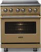 Viking® 5 Series 30" Golden Hour Pro Style Electric Range with Brushed Brass Trim-4