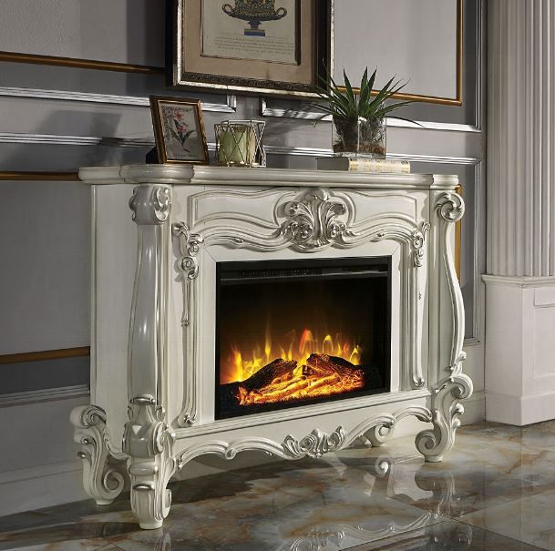 ACME Furniture Versailles Bone White Fireplace-1