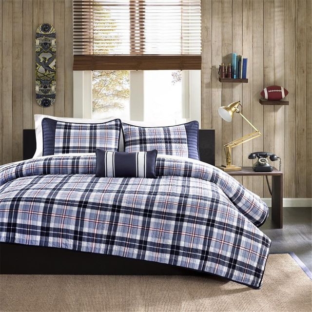 Olliix by Mi Zone Elliot Blue Twin/Twin XL Reversible Coverlet Set-0