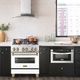 ZLINE Autograph Edition 30" Stainless Steel Pro Style Dual Fuel Range with White Matte Door-2