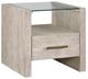Steve Silver Co. Garland 3-Piece Glass Top Occasional Table with Washed Parchment Base Set-2
