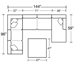 Jackson Furniture Harper 4-Piece Oyster Right Side Facing U-Shape Chaise Sectional