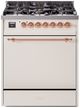 Ilve® Nostalgie II Series 30" Antique White Pro Style Dual Fuel Range-0