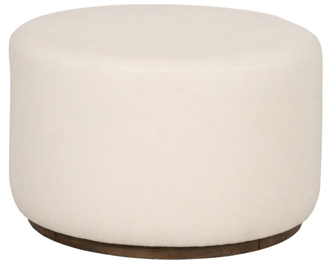 Flexsteel® Lyra Ivory Fabric Pouf Ottoman-0