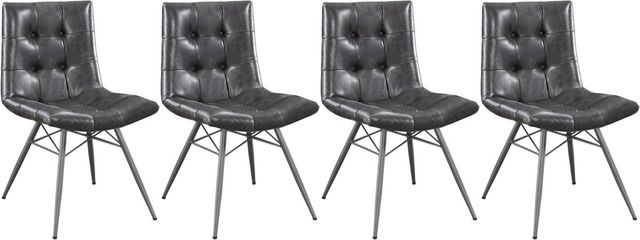 Coaster® Aiken 4-Piece Charcoal Tufted Dining Chairs-1