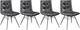 Coaster® Aiken 4-Piece Charcoal Tufted Dining Chairs-1