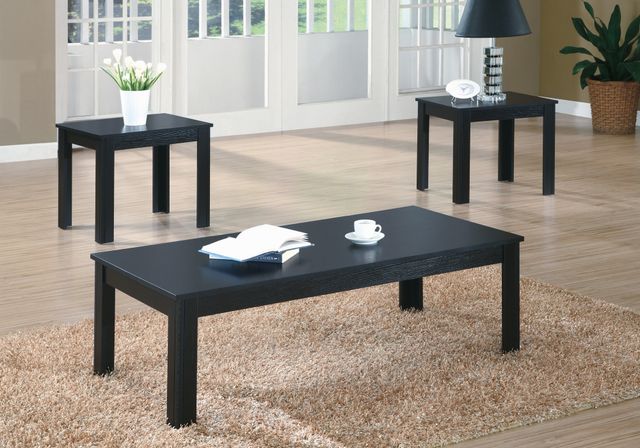 Monarch Specialties Inc. 3 Piece Black Table Set-1