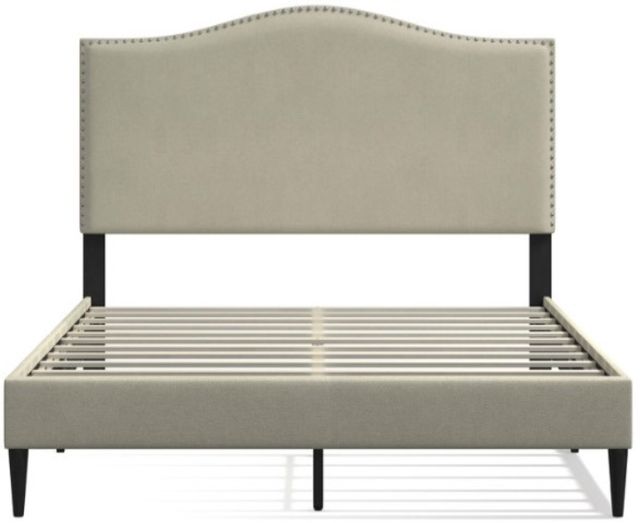 American Wholesale Furniture Leighford Beige King Upholstered Bed-1
