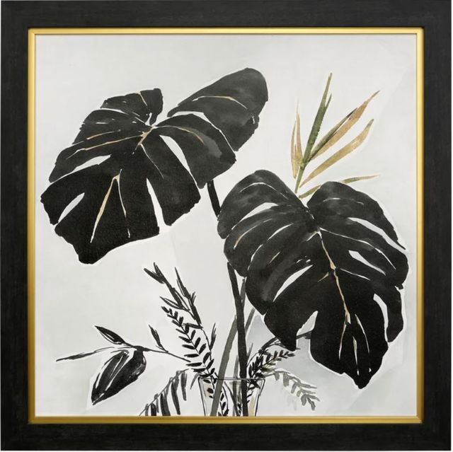 StyleCraft Oasis Palms II Black/Light Gray Framed Print-0