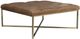 Flexsteel® Hamilton Medium Brown Ottoman with Brushed Brass Base-0