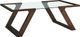 Elements International Kieran Glass Top Rectangular Coffee Table with Dark Espresso Base-0